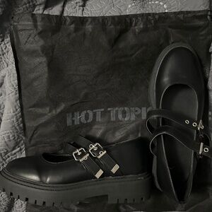 Black Double Buckle Platform Mary Janes